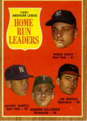 1962 Topps American League Home Run Leaders 
